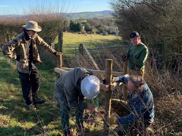 photograph of volunteers tree planting in the Shropshire Hills