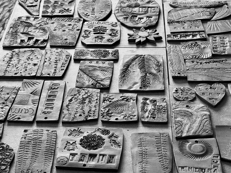 photograph of all the clay tiles