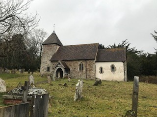 photograph of Hope Bagot church and ancient yew