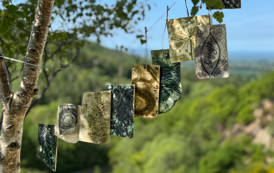 Clay flags hanging in the hills