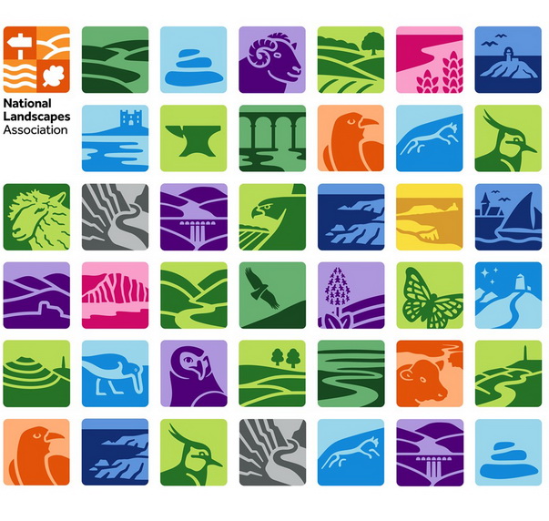 a montage of pictires to represent the different National Landsapes